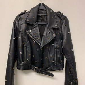 Zara black faux leather jacket